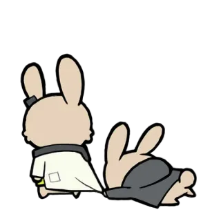 👩‍⚕️ 898743a7 rabbit, pulling, cartoon, cute, animal telegram sticker
