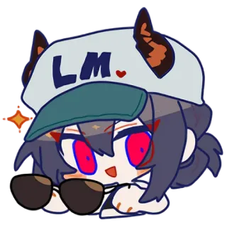 😎 f416bba5 LM anime, hat, sunglasses, cute telegram sticker