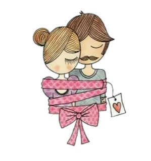💑 221a8e9a amor, casal, romance, coração, fofo, desenho animado, ilustração telegram sticker