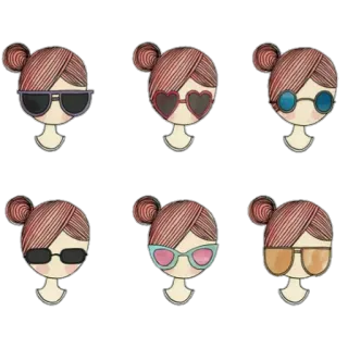 😎 38b00008 óculos, moda, estilo, ilustração, acessórios, menina telegram sticker