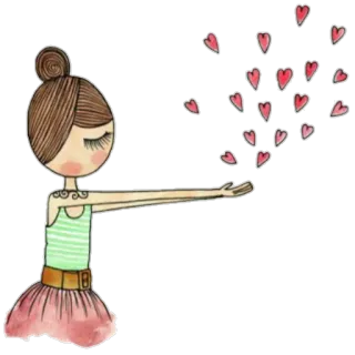 💕 67cc6d7a corações, amor, fofo, menina, rosa, desenho animado telegram sticker