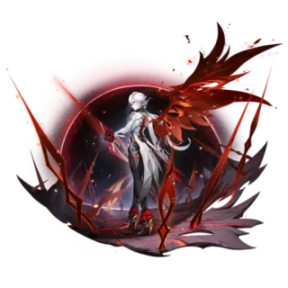 ❤ 8267537e Аниме, Ангел, Красный, Крылья, Фэнтези telegram sticker