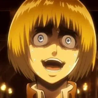 🐤 106ec26a Armin Arlert Attack on Titan Anime, Charakter, Armin, Arlert, geschockt, Ausdruck, Panik telegram sticker