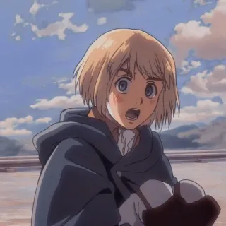 🐤 c1244747 Armin Arlert Attack on Titan Anime, blond, besorgt, Armin, Attack on Titan telegram sticker