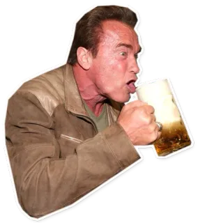 🍺 b5143fb8 Arnold Schwarzenegger 俳優, ビール, 飲酒, 有名人, アーノルド・シュワルツェネッガー telegram sticker