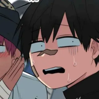 🎧 5f58d6f6 อนิเมะ, มังงะ, เด็กผู้ชาย, ตกใจ, สีหน้า telegram sticker