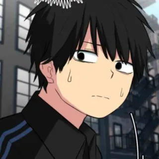 🎧 b3db2f7e อนิเมะ, ตัวละคร, มังงะ, สีหน้า, กังวล, เหงื่อ telegram sticker