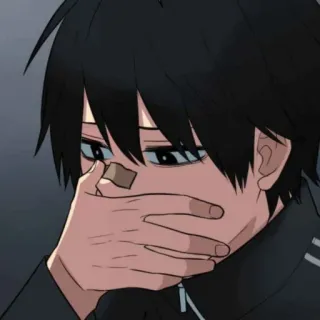 🎧 c19278d2 อนิเมะ, เด็กผู้ชาย, เศร้า, อีโม, อารมณ์เสีย, ตัวละคร telegram sticker