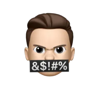 🤬 8af98852 &$!#%@ Emoji, Sensor, Marah, Kata kasar telegram sticker