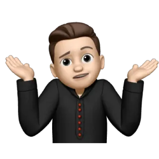 🤷‍♂ 9af63c2e Emoji, Mengangkat bahu, Kebingungan, Ketidakpastian, Ketidakpedulian telegram sticker