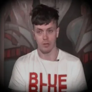 😪 152d993c BLUE 男性, Tシャツ, 青, 白 telegram sticker