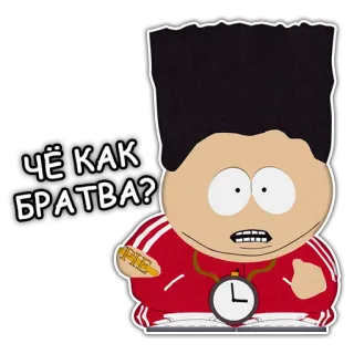 🤛 08621cbb South Park Чё как Братва? south park, cartman, tv show, cartoon whatsapp sticker