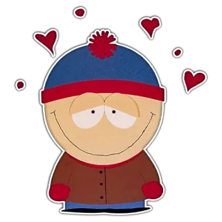 ❤️ 852a2096 Stan Marsh South Park stan, south park, cartoon, hearts, cute whatsapp sticker