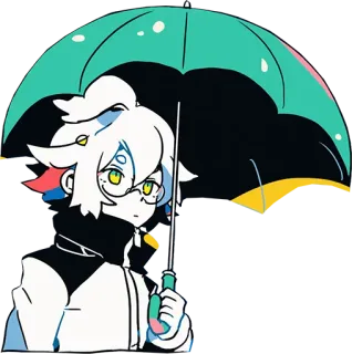 ☂️ d839df86 Animé, Parapluie, Mignon, Lunettes telegram sticker