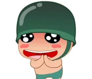 ☺️ cfef002d Phim hoạt hình, Người lính, Mũ bảo hiểm, Dễ thương, Quân đội, Anime telegram sticker