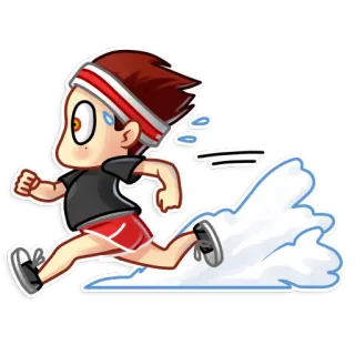 🏃 1e0b7cec bieganie, kreskówka, pot, sportowiec, ćwiczenia, jogging telegram sticker