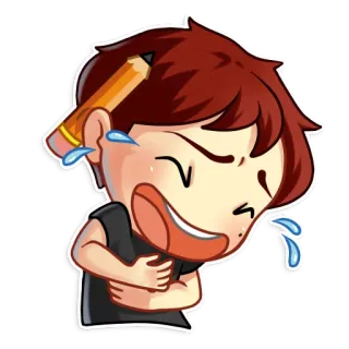 😂 2e95b81d kreskówka, rysunek, ołówek, postać, komiks, emocje, śmiech telegram sticker