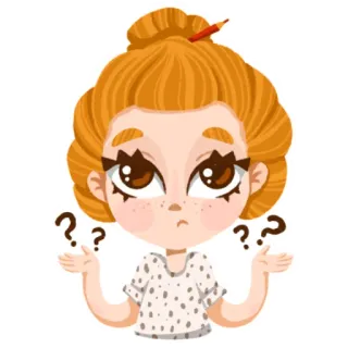 🤷‍♀️ 60e18b9a 質問, 女の子, 不安, 考えている, アニメ, 表情 whatsapp sticker