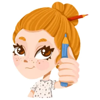 👍 b392561e イラスト, 鉛筆, 女の子, 可愛い, 漫画, アーティスト whatsapp sticker