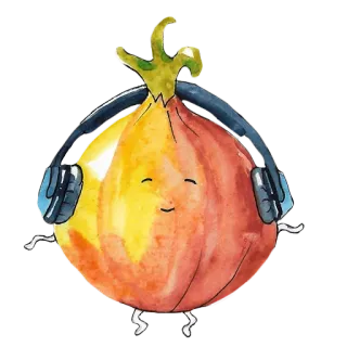 🎧 57a6b540 zwiebel, kopfhörer, musik, gemüse, essen, hören, cartoon telegram sticker
