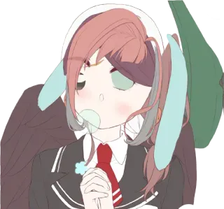 🙃 18ab4fde Anime, Garota, Chiclete, Fofa, Uniforme escolar, Ilustração telegram sticker