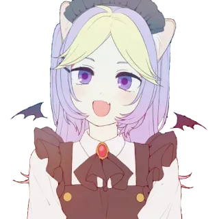 😃 5eb1c249 Anime, Fofa, Garota, Empregada, Cabelo roxo, Orelhas de gato telegram sticker