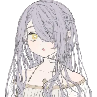 😯 b4df7994 garota anime, personagem, ilustração, arte digital, feminino, mangá telegram sticker