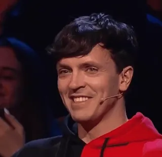 😂 14fed9a3 pria, senyum, potret, hoodie telegram sticker