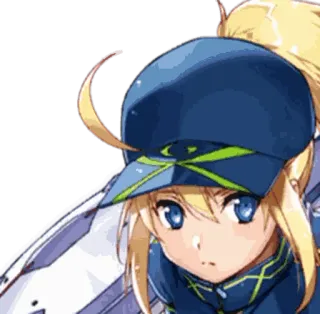 👑 2c420c17 アニメ, キャラクター, 金髪, 青い目, 帽子 telegram sticker