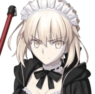 👑 92816da1 Artoria Pendragon Fate/Grand Order アニメ, キャラクター, メイド, ビデオゲーム, 金髪, 真面目 telegram sticker