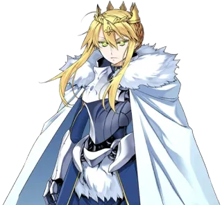 👑 d720f6dc Artoria Pendragon Fate/stay night アニメ, キャラクター, 金髪, 王冠, 騎士, 王室 telegram sticker