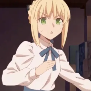 💙 b64643f1 Saber Fate/stay night Anime, Femme, Personnage, Blond, Sérieux telegram sticker