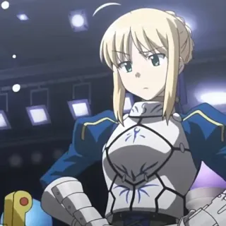 💙 e16b92ab Saber Fate/stay night Anime, Personnage, Femme, Blonde, Épée, Armure telegram sticker