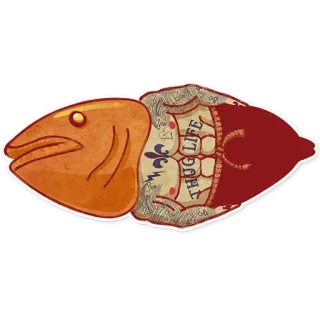 😏 6315d198 THUG LIFE cá, thug life, nhại, hoạt hình telegram sticker