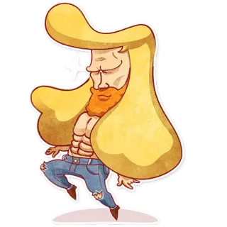 😦 abff589a đàn ông, tóc vàng, cơ bắp, râu, hoạt hình, nhân vật, cơ bụng, quần jean telegram sticker