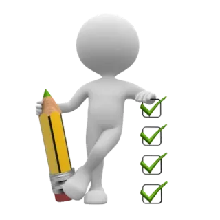 💟 44274347 liste de contrôle, crayon, coche, 3D, écriture, tâches whatsapp sticker