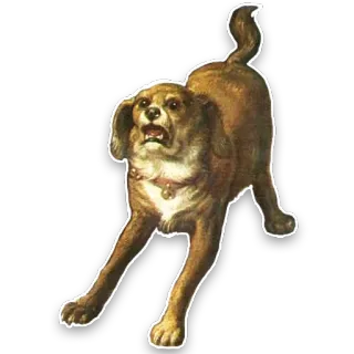 🙄 08065f3c cane, animale, animale domestico, vintage, vecchio, marrone, collare telegram sticker