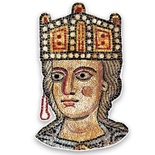 😐 5e995206 mosaico, bizantino, ritratto, corona, storico, regina, imperatrice, arte telegram sticker