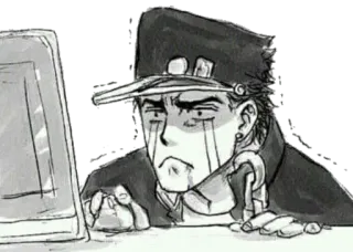 😭 6544baa4 Jotaro Kujo JoJo's Bizarre Adventure Jotaro, Jojo, anime, manga, crying, computer whatsapp sticker