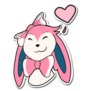 ❤ cec8afc4 贴纸, 粉色, 爱心, 可爱, 丝带, 动物 telegram sticker