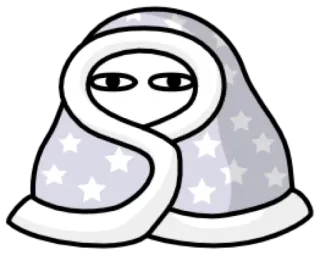 😀 2b25edf0 character, cartoon, ghost, hoodie, blanket, star telegram sticker