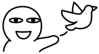 😀 2d7c58a7 stick figure, bird, white, black, simple, abstract telegram sticker