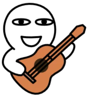 😀 308ff4b3 guitar, music, cartoon, musical instrument, acoustic guitar telegram sticker