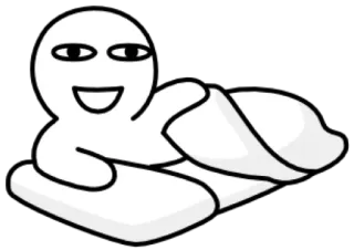 😀 48baa987 character, white, blanket, cartoon telegram sticker