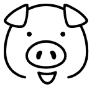 😀 76f76e13 pig, animal, cartoon, farm animal, cute, illustration telegram sticker