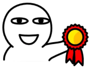 😀 99559562 sticker, character, award, medal, cartoon, humor, achievement telegram sticker