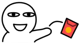 😀 a0a7a247 sticker, cartoon, character, red envelope, money, luck telegram sticker