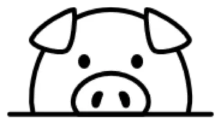 😀 b2a5af9c pig, animal, cartoon, cute, farm animal, illustration telegram sticker