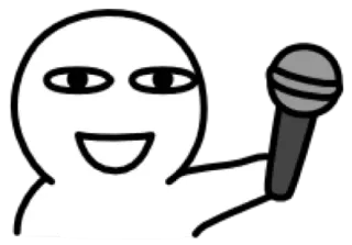 😀 cff6b9ce microphone, singing, cartoon, emoji, music, performance telegram sticker