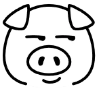 😀 e2e7b8be pig, emoji, animal, smirk, cute, cartoon telegram sticker